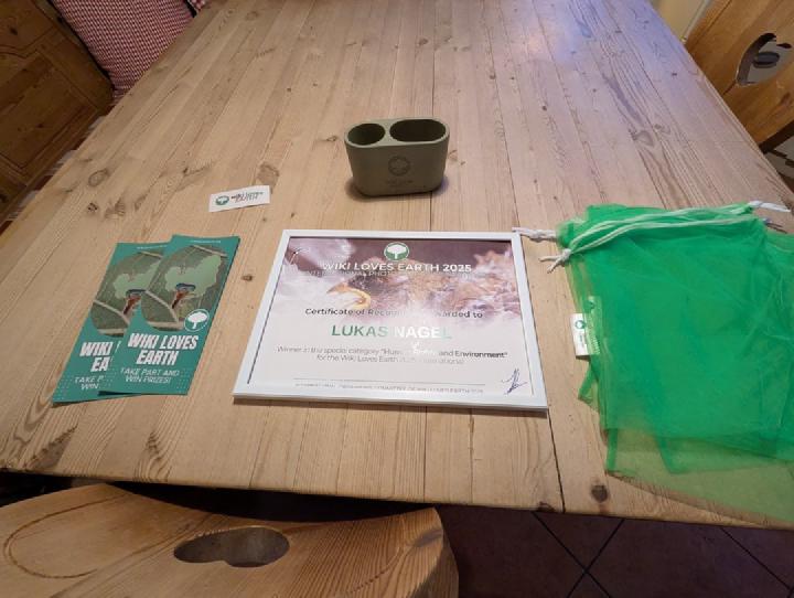 The goodies I received from Wikipedia