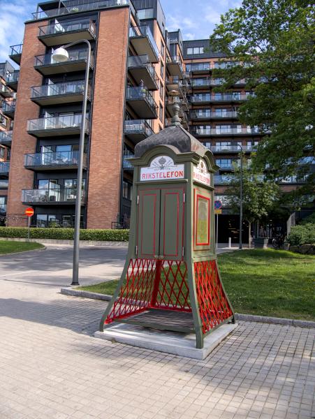 A old swedish telephone box.