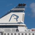 The Funnel - Top Deck of a Cruise Ship Against Blue